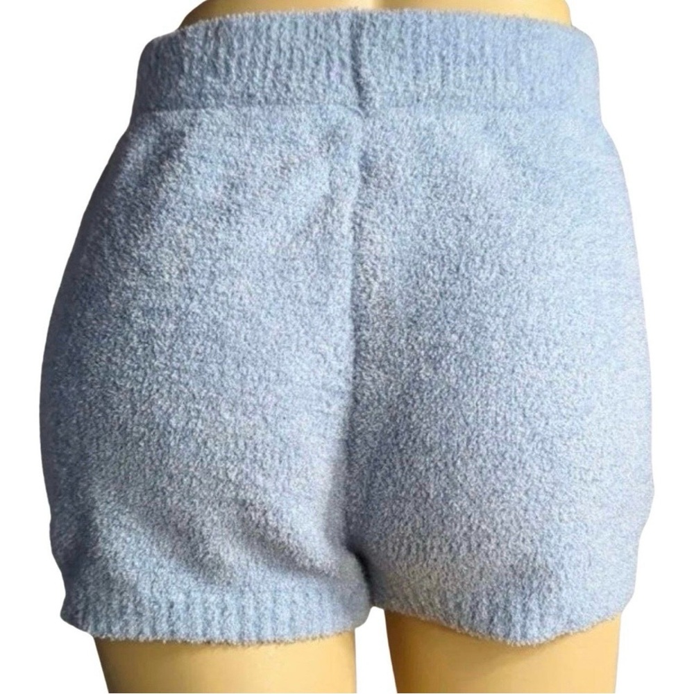 TIC TOC LA Fuzzy Lounge Shorts Powder Blue High Rise Small Cozy